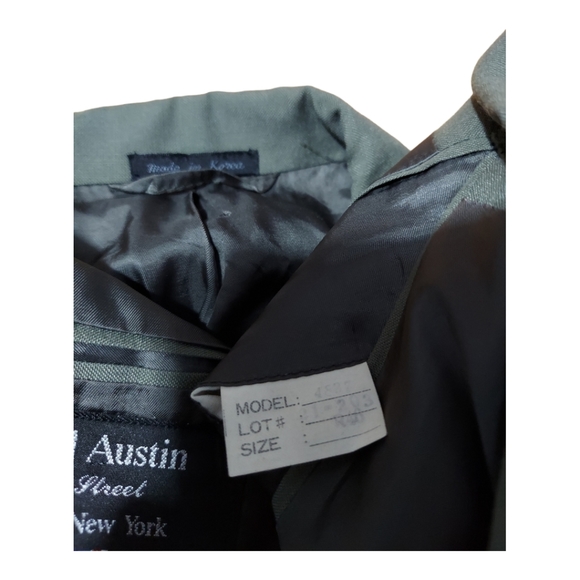 Gerald Austin London NY 40R 40/30 2 Button Green Suit Blazer Sports Coat Pants - Picture 4 of 14